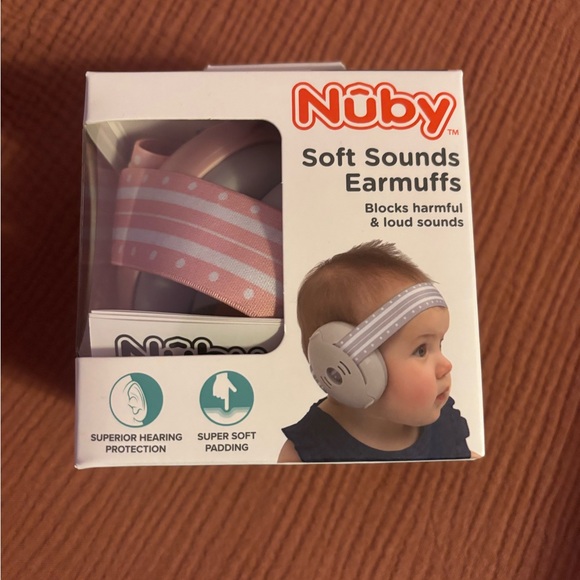 Nuby Soft Sounds Earmuffs for Babies - Pink and White - Picture 1 of 1